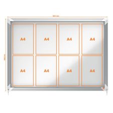 Nobo 1902569 Premium Plus Magnetic Lockable Notice Board 8xA4 thumbnail 2