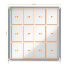 Nobo 1902570 Premium Plus Magnetic Lockable Notice Board 12xA4 thumbnail 1