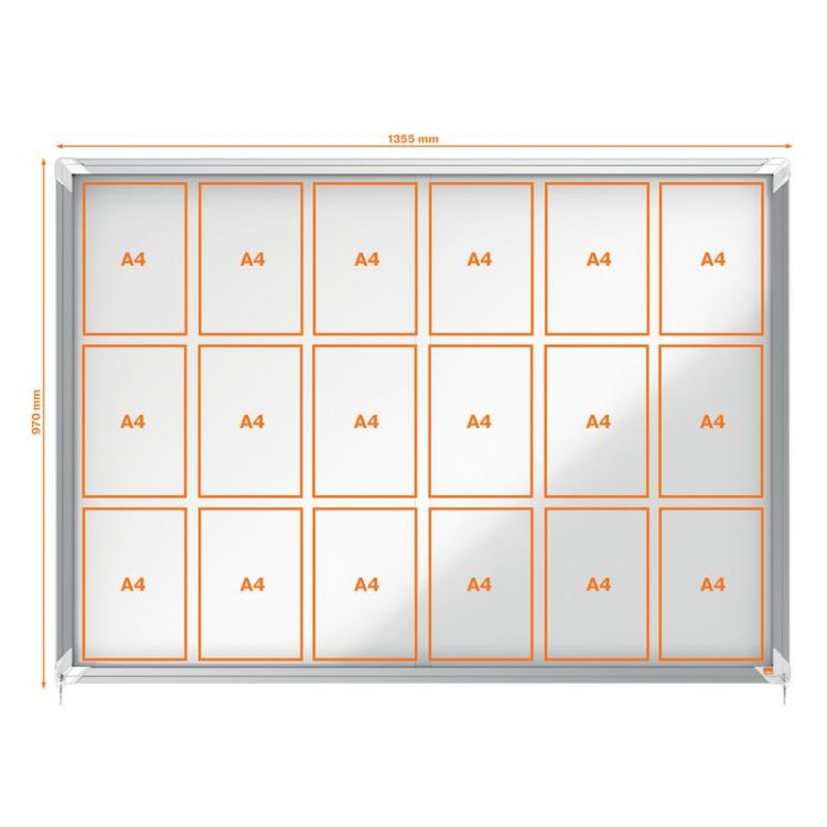 Nobo 1902571 Premium Plus Magnetic Lockable Notice Board 18xA4 - Image 3