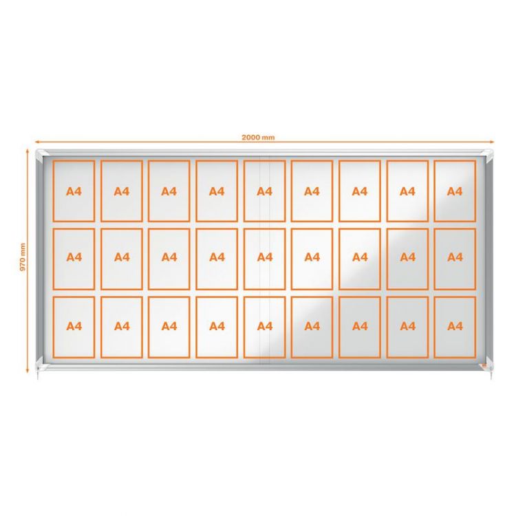 Nobo 1902572 Premium Plus Magnetic Lockable Notice Board 27xA4 - Image 5