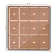 Nobo 1902574 Premium Plus Cork Lockable Notice Board 12xA4 thumbnail 2