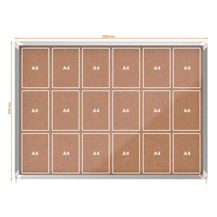 Nobo 1902575 Premium Plus Cork Lockable Notice Board 18xA4 - Image 5