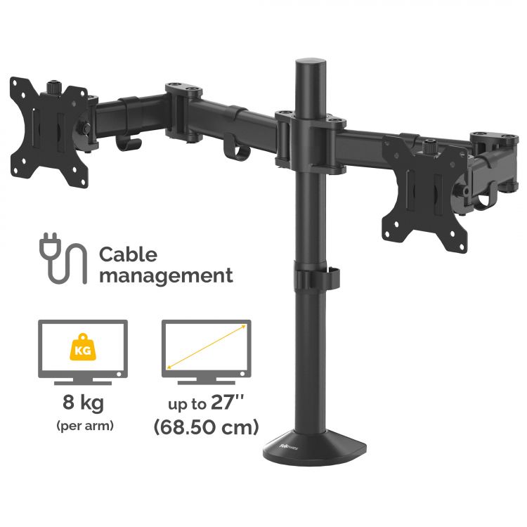 Fellowes 8502601 Reflex Series Dual Monitor Arm - Image 3