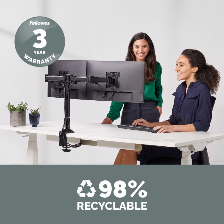 Fellowes 8502601 Reflex Series Dual Monitor Arm - Image 5