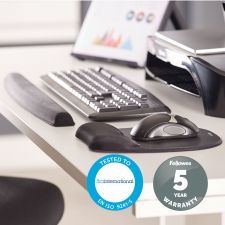 Fellowes 9176501 Memory Foam Wrist Rest and Mousepad Black thumbnail 4