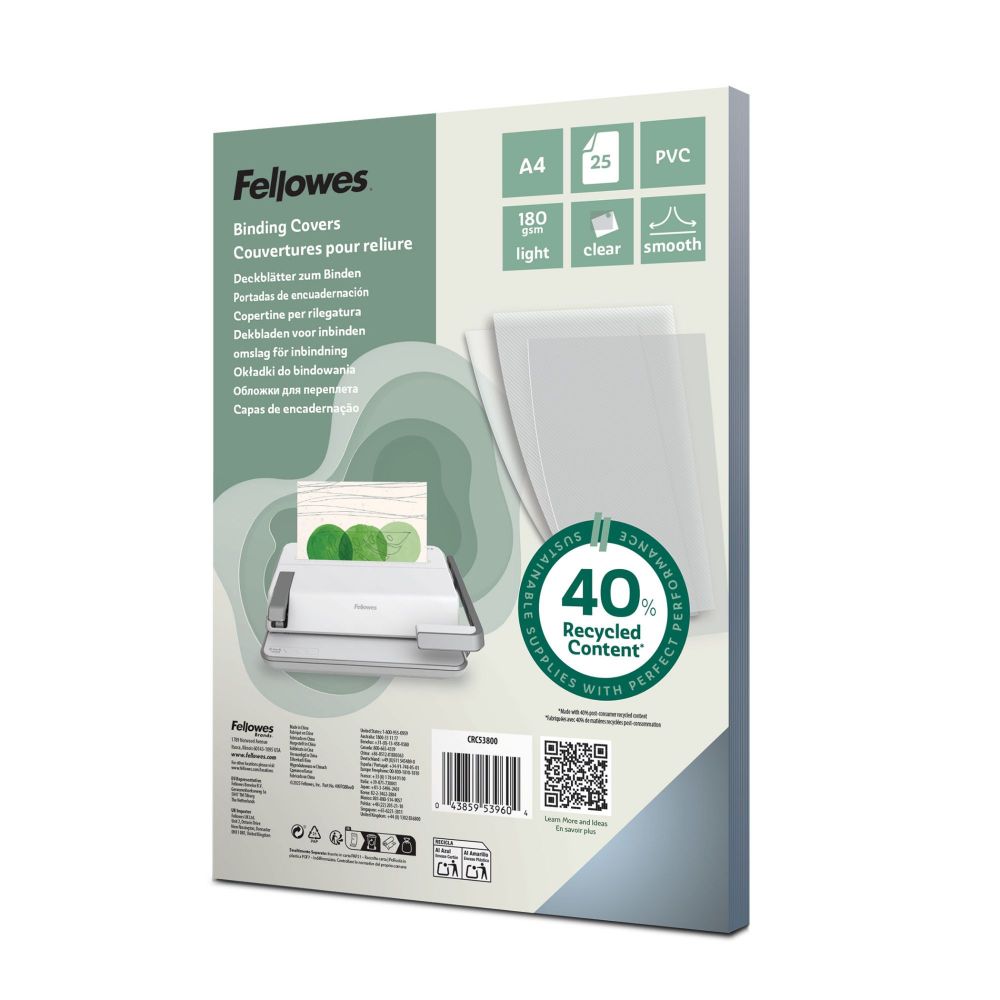Fellowes PVC Cover A4 180 micron Clear