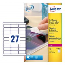 Avery L6114-20 Anti-Tamper Labels 20 sheets - 27 Labels per Sheet thumbnail 1