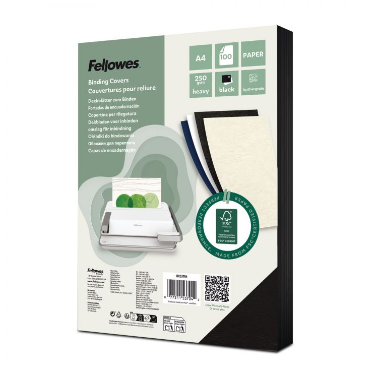 Fellowes 5370402 A4 Leatherboard Covers - Image 1