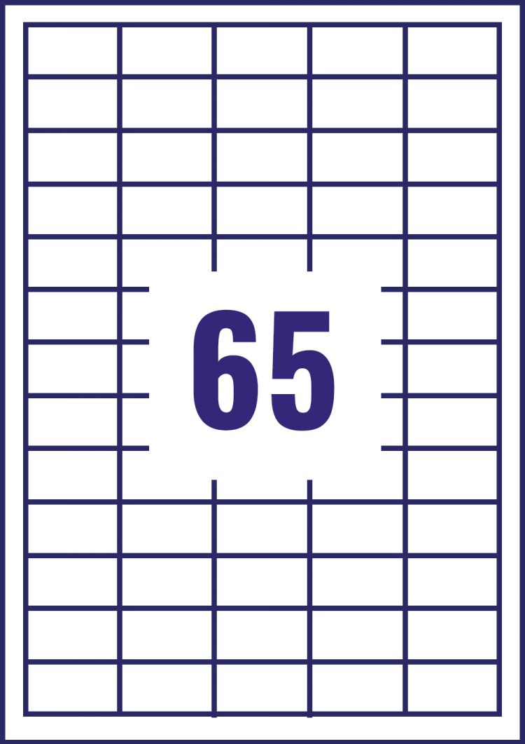 Avery 3666 Multipurpose Labels 40 sheets - 65 labels per sheet - Image 2