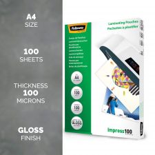 Fellowes 53511 A4 100Mic Pouch 100pk thumbnail 2
