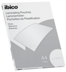 Ibico Basics A4 Gloss Laminating Pouches Light - Pack of 100