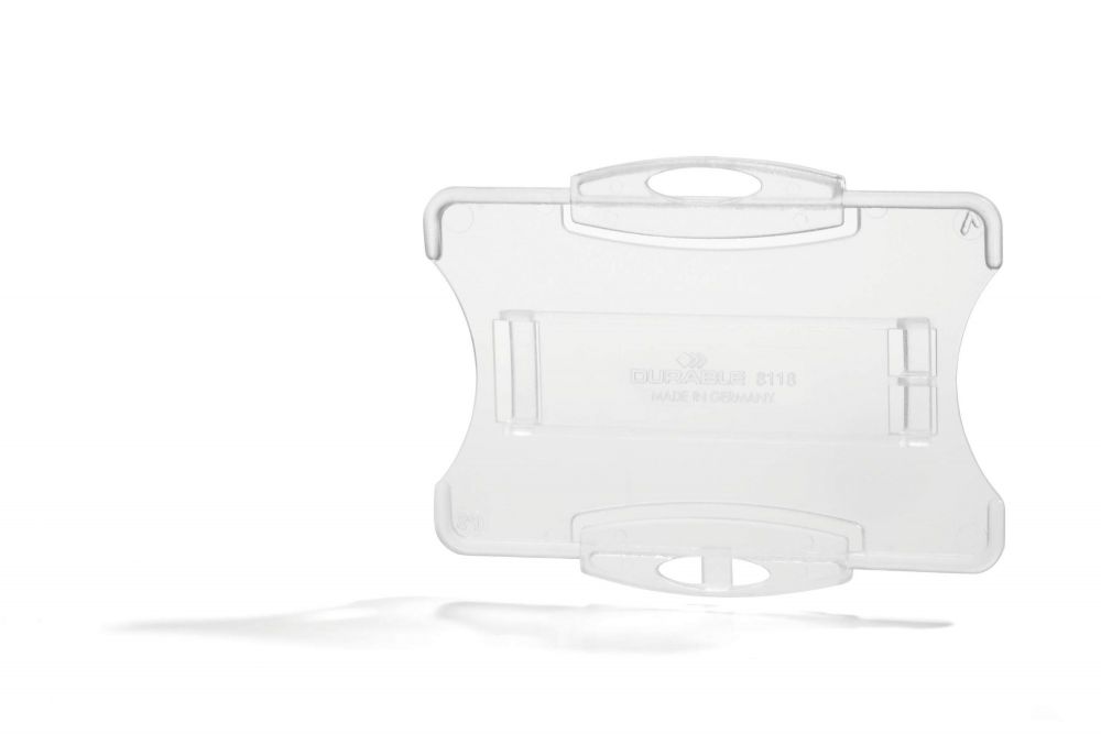 Durable Security Pass Plastic ID Card Holders for Lanyards PK10 Clear