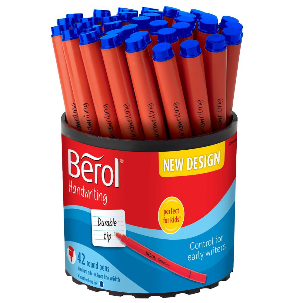 Berol Handwriting Pens Blue Tub of 42