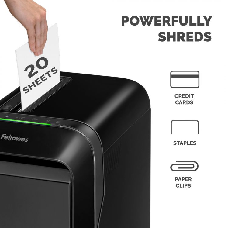 Fellowes Powershred LX220 Mini-Cut Shredder Black - Image 3