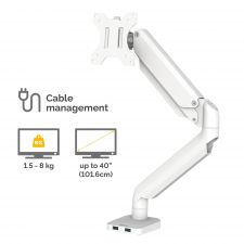 Fellowes 8056201 Platinum Series Single Monitor Arm - White thumbnail 2
