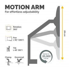 Fellowes 8056201 Platinum Series Single Monitor Arm - White thumbnail 3