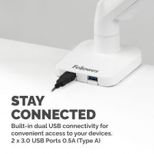 Fellowes 8056201 Platinum Series Single Monitor Arm - White thumbnail 5