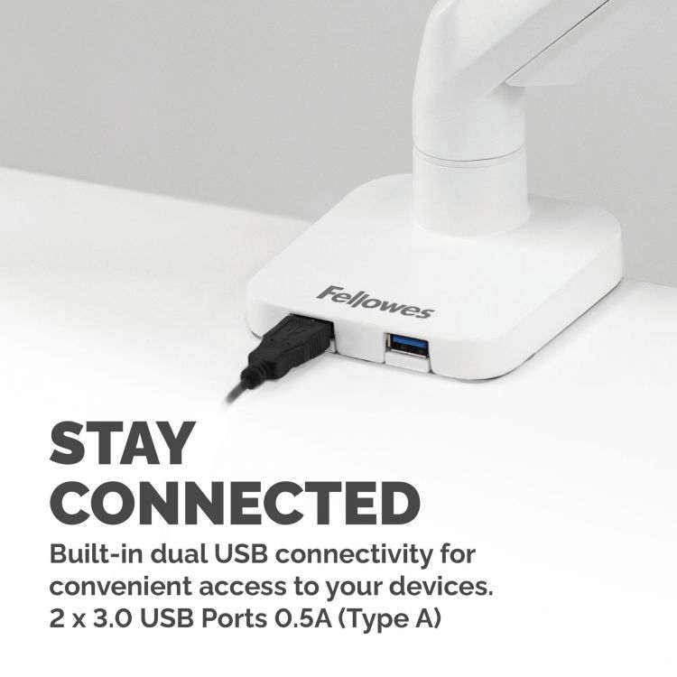 Fellowes 8056201 Platinum Series Single Monitor Arm - White - Image 5