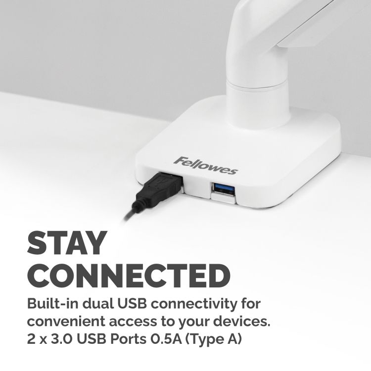 Fellowes 8056201 Platinum Series Single Monitor Arm - White - Image 5