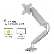 Fellowes 8056401 Platinum Series Single Monitor Arm - Silver thumbnail 2