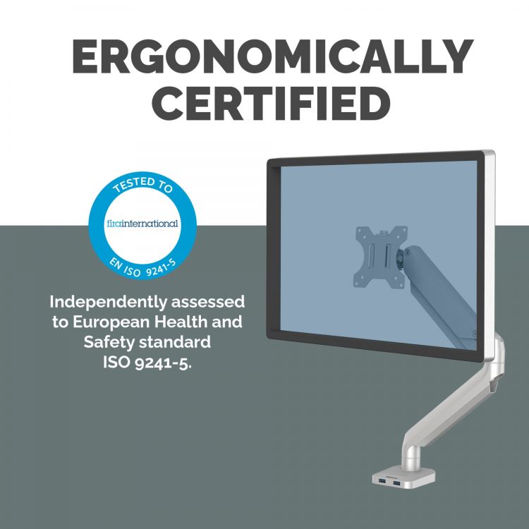 Fellowes 8056401 Platinum Series Single Monitor Arm - Silver - Image 7