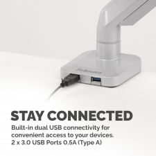 Fellowes 8056401 Platinum Series Single Monitor Arm - Silver thumbnail 5