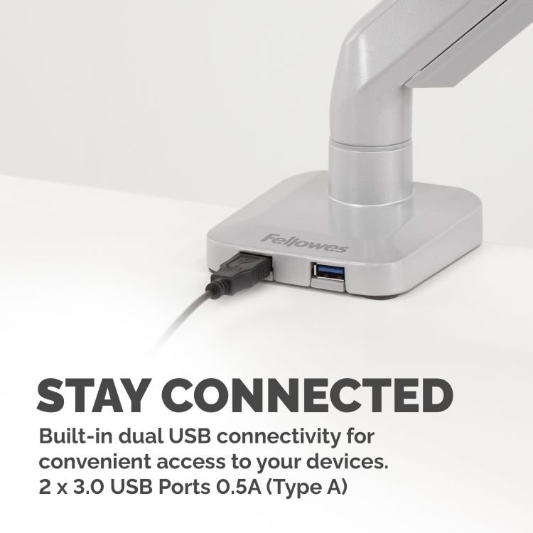 Fellowes 8056401 Platinum Series Single Monitor Arm - Silver - Image 5