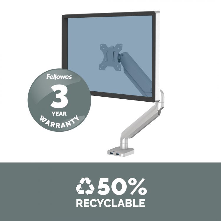 Fellowes 8056401 Platinum Series Single Monitor Arm - Silver - Image 7