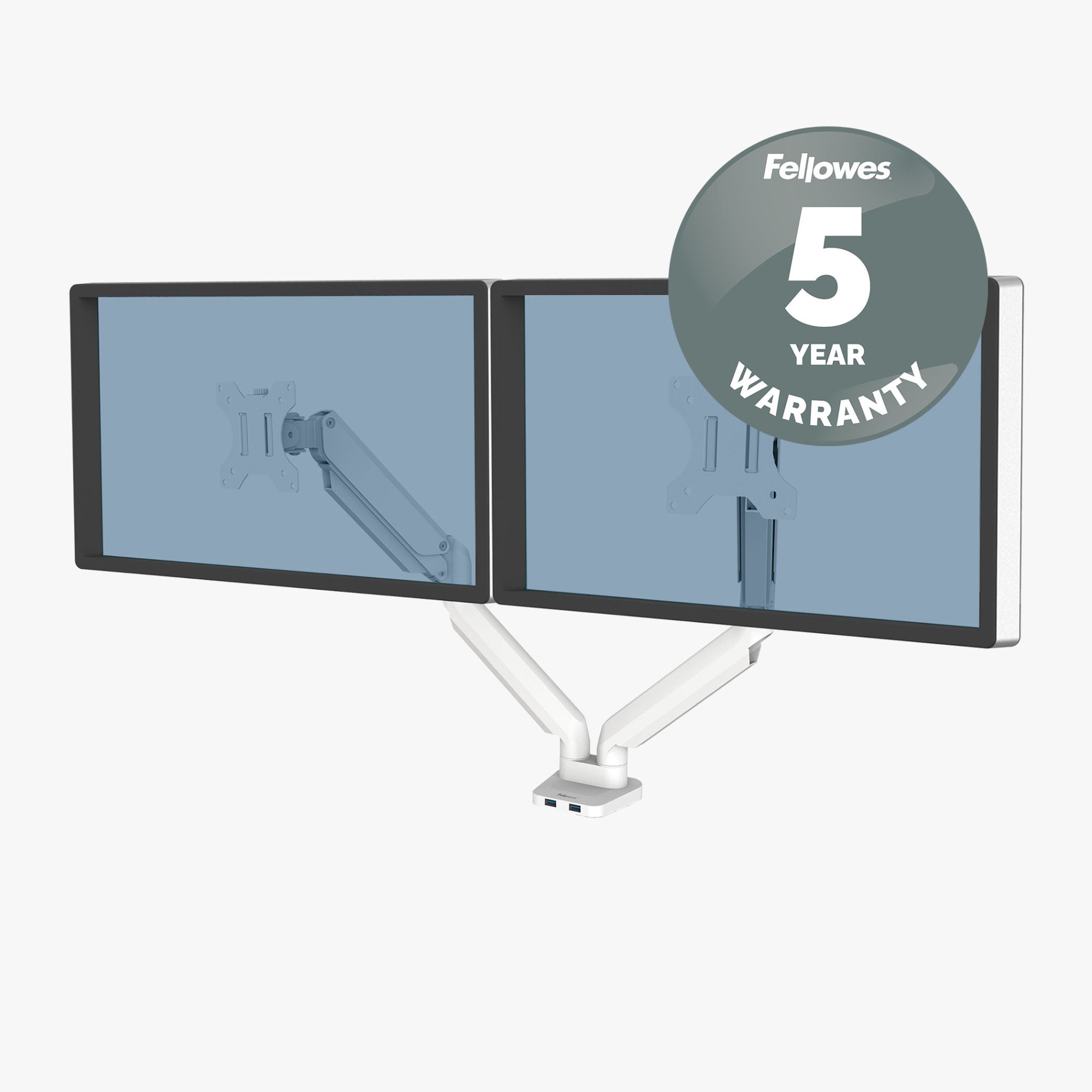 Fellowes 8056301 Platinum Series Dual Monitor Arm - White