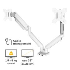 Fellowes 8056301 Platinum Series Dual Monitor Arm - White thumbnail 3