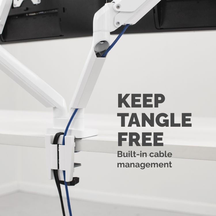 Fellowes 8056301 Platinum Series Dual Monitor Arm - White - Image 6