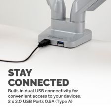 Fellowes 8056501 Platinum Series Dual Monitor Arm - Silver thumbnail 5