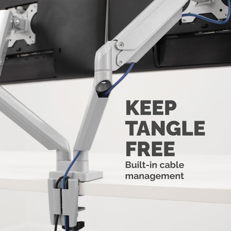 Fellowes 8056501 Platinum Series Dual Monitor Arm - Silver - Image 6