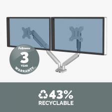 Fellowes 8056501 Platinum Series Dual Monitor Arm - Silver thumbnail 7