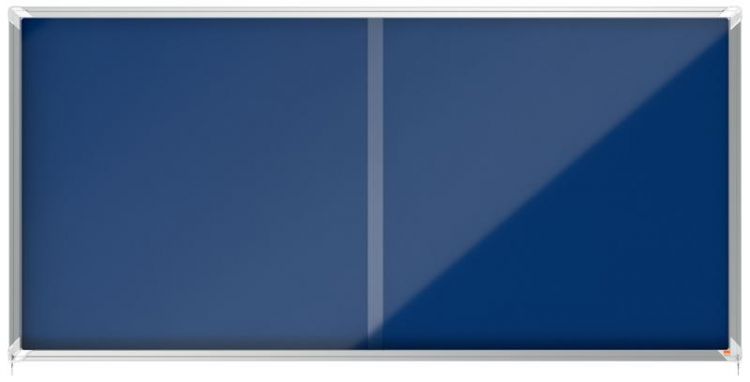 Nobo 1915335 27 x A4 Premium+ lockable Notice Board with Blue Felt
