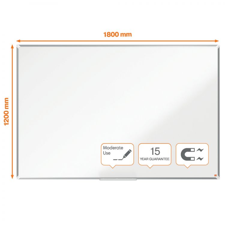 Nobo Premium Plus Steel Magnetic Whiteboard 1800x1200mm - Image 1