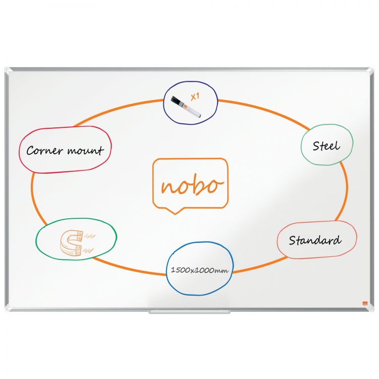 Nobo Premium Plus Steel Magnetic Whiteboard 1500x1000mm - Image 3