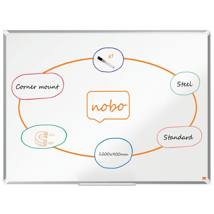 Nobo Premium Plus Steel Magnetic Whiteboard 1200x900mm - Image 7