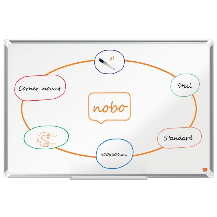 Nobo Premium Plus Steel Magnetic Whiteboard 900x600mm - Image 6