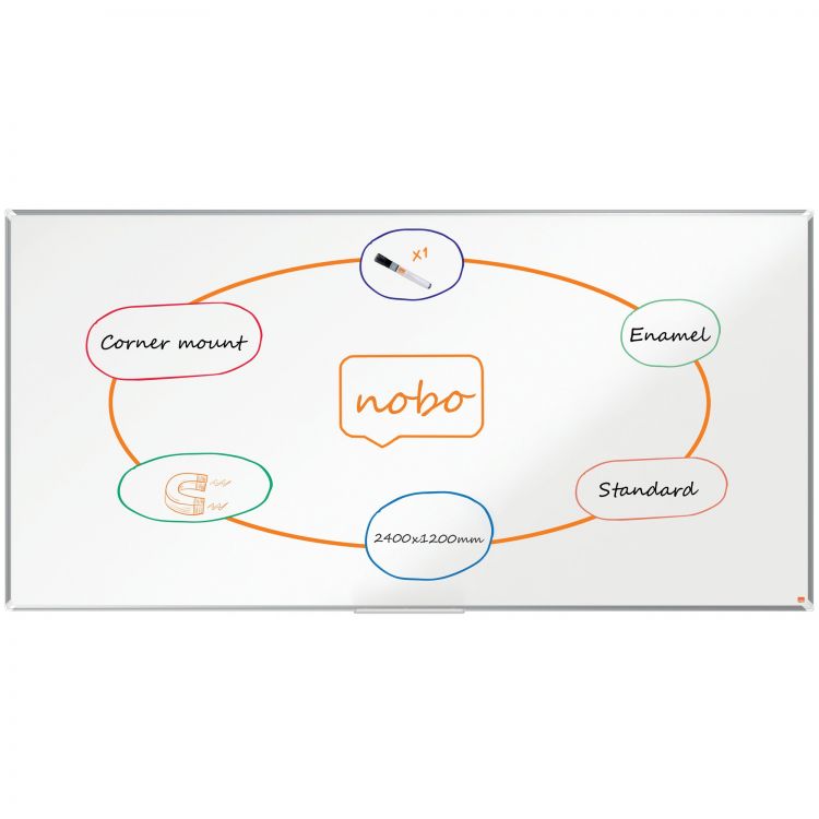 Nobo Premium Plus Enamel Magnetic Whiteboard 2400x1200mm - Image 4