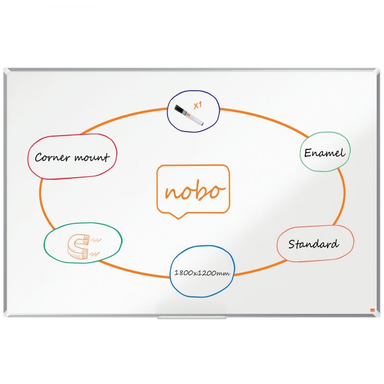 Nobo Premium Plus Enamel Magnetic Whiteboard 1800x1200mm - Image 4