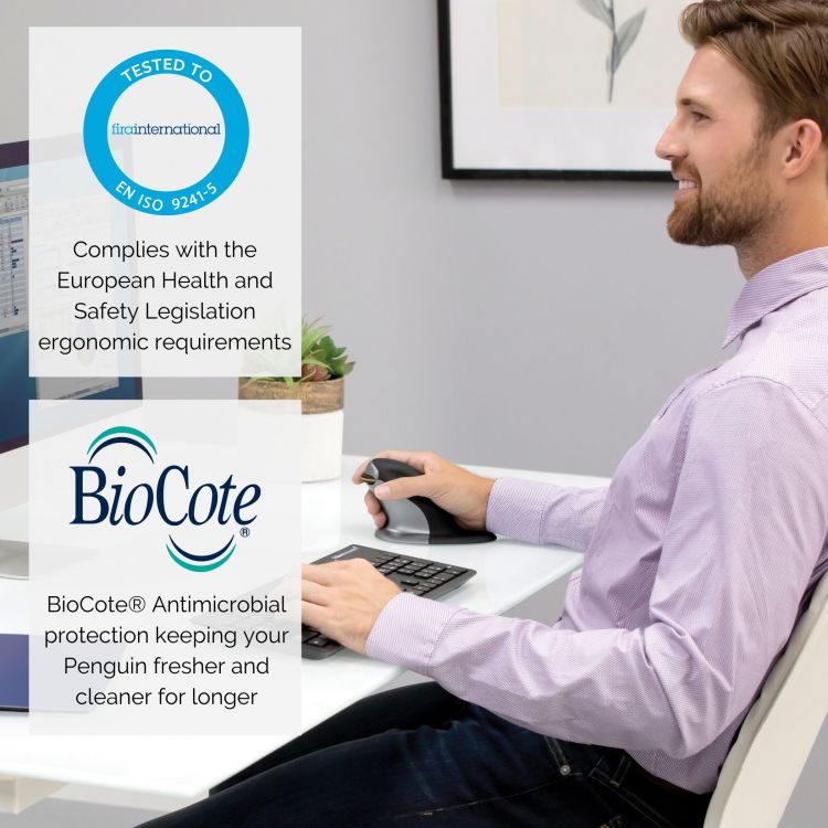 Fellowes 9894501 Large Penguin Ambidextrous Vertical Mouse - Wireless - Image 5