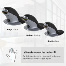 Fellowes 9894501 Large Penguin Ambidextrous Vertical Mouse - Wireless thumbnail 2