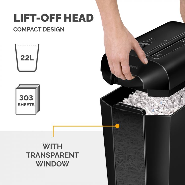 Fellowes Powershred LX65 Cross Cut Shredder Black - Image 6