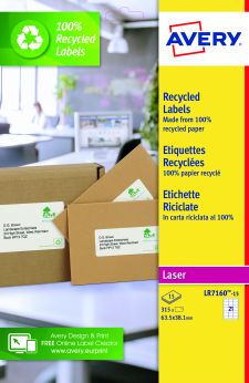 Avery LR7160-15 Recycled Address Labels 15 sheets - 21 Labels per Sheet thumbnail 3
