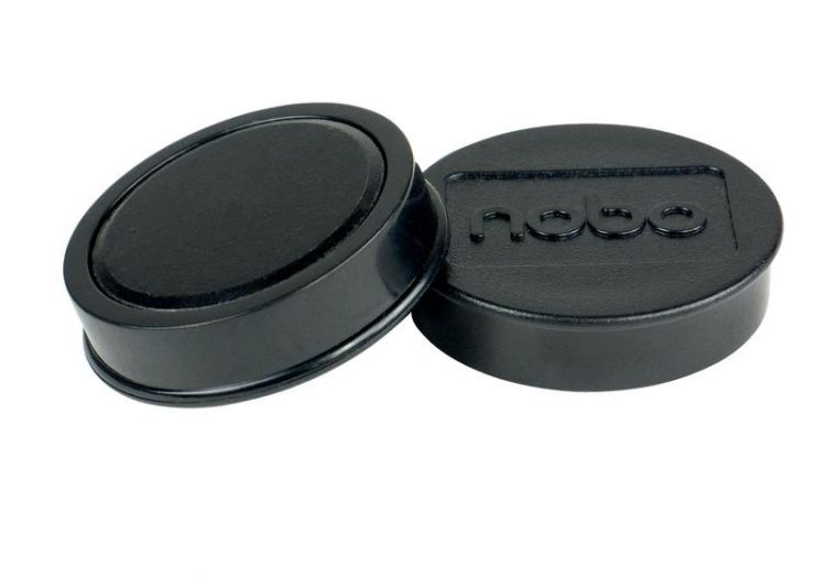Nobo 1915312 Magnetic 38mm Black Whiteboard Magnets Pack of 10