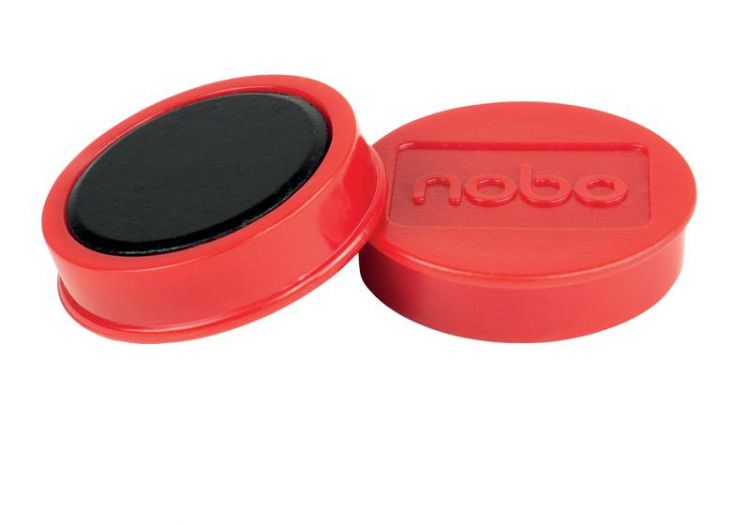 Nobo 1915314 Magnetic 38mm Red Whiteboard Magnets Pack of 10